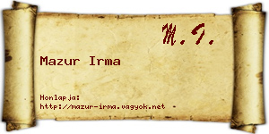Mazur Irma névjegykártya