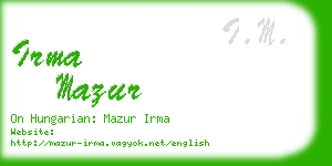 irma mazur business card